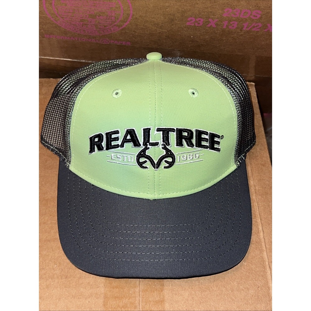 Realtree Adjustable Mesh Back Cap Hat Lime/Gray DSG221103 Youth OSFM - Picture 2 of 8
